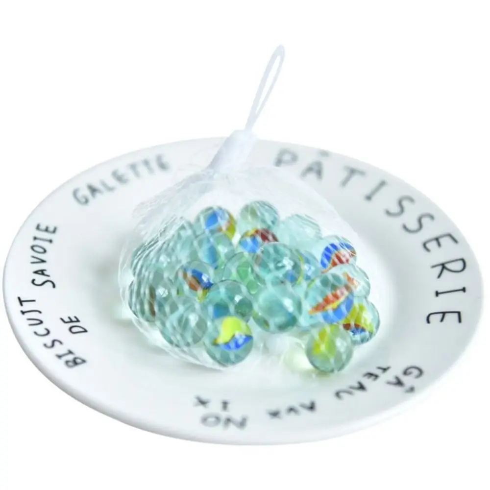 แก้วหินอ่อนที่มีสีสันสำหรับเด็กการเล่นเกมแบบดั้งเดิมของเล่นโซลิแทร์ที่สนุกการตกแต่งบ้านเติมแจกันและถังปลา