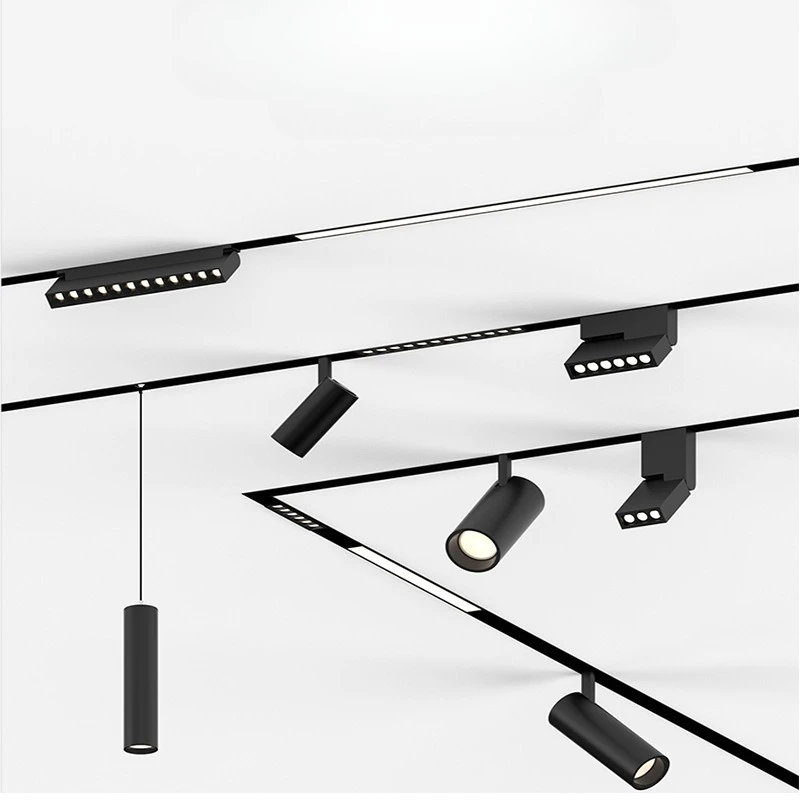 

Concealed embedded living room household without main lamp lighting folding magnetic lamp track surface mounted 48v magnetic