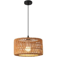 Rattan Pendant Light Fixture Ceiling Bohemian Chandelier Hanging Light Woven Lamp Shade for Kitchen Island Bedroom Dinning Table