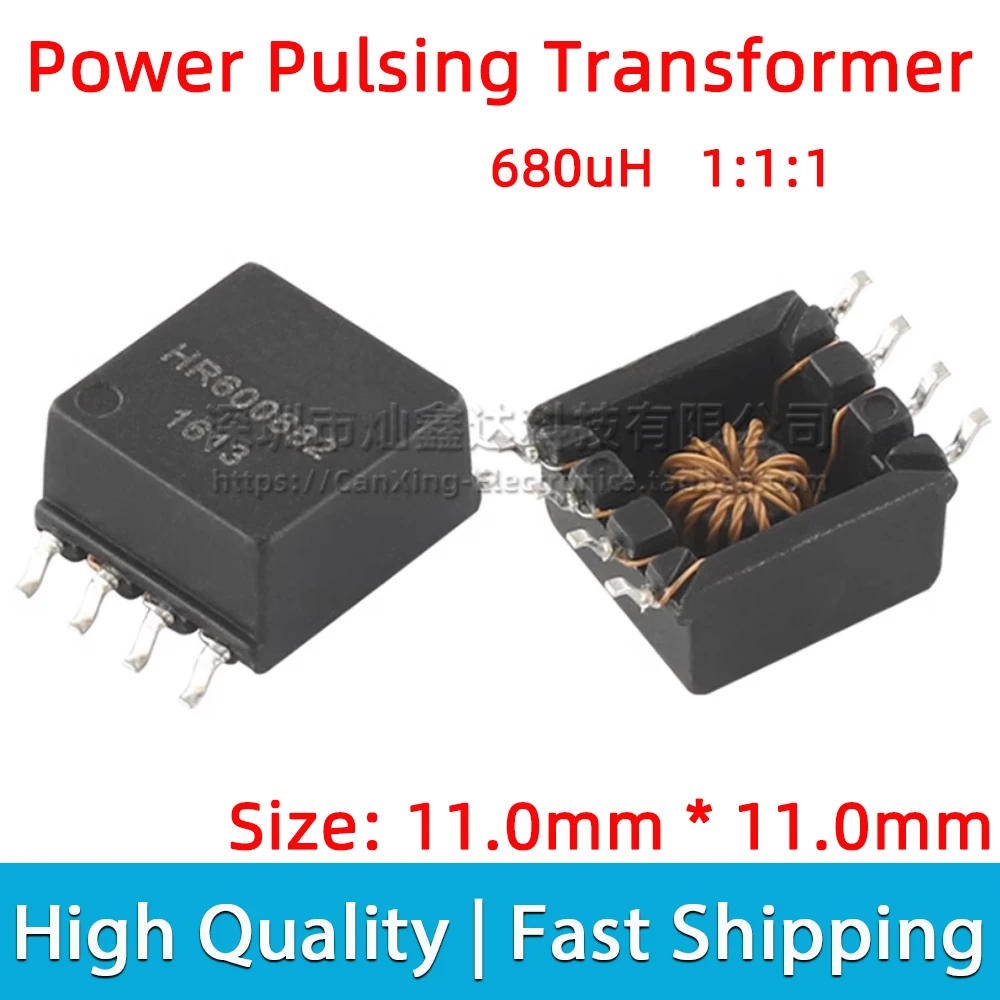

2pcs HR600882 SMD 3KV High Voltage Power Pulsing Transformer 680uH Turns Ratio 1:1:1 Isolated 3 Three Winding Transformer
