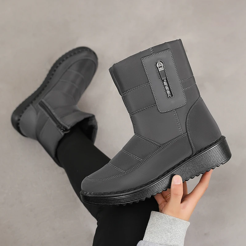 Rimocy Non-Slip Waterproof Snow Boots for Women 2024 Winter Warm Cotton-Padded Shoes Woman Platform Thicked Plush Ankle Boots image 5