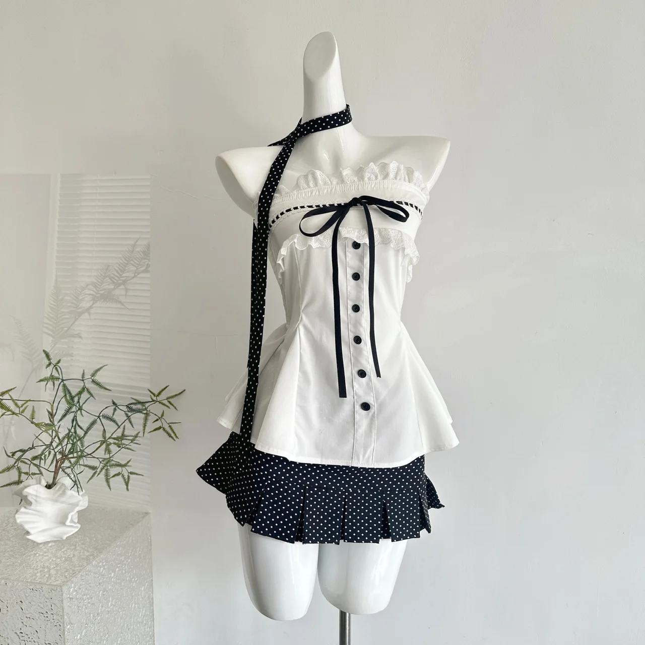 Spring Japanese Sweet Elegant 3 Piece Sets Women Design Cardigan+ Retro Blouse+ Pleated Skirt Female Chic Korean Popular Clothes image 3