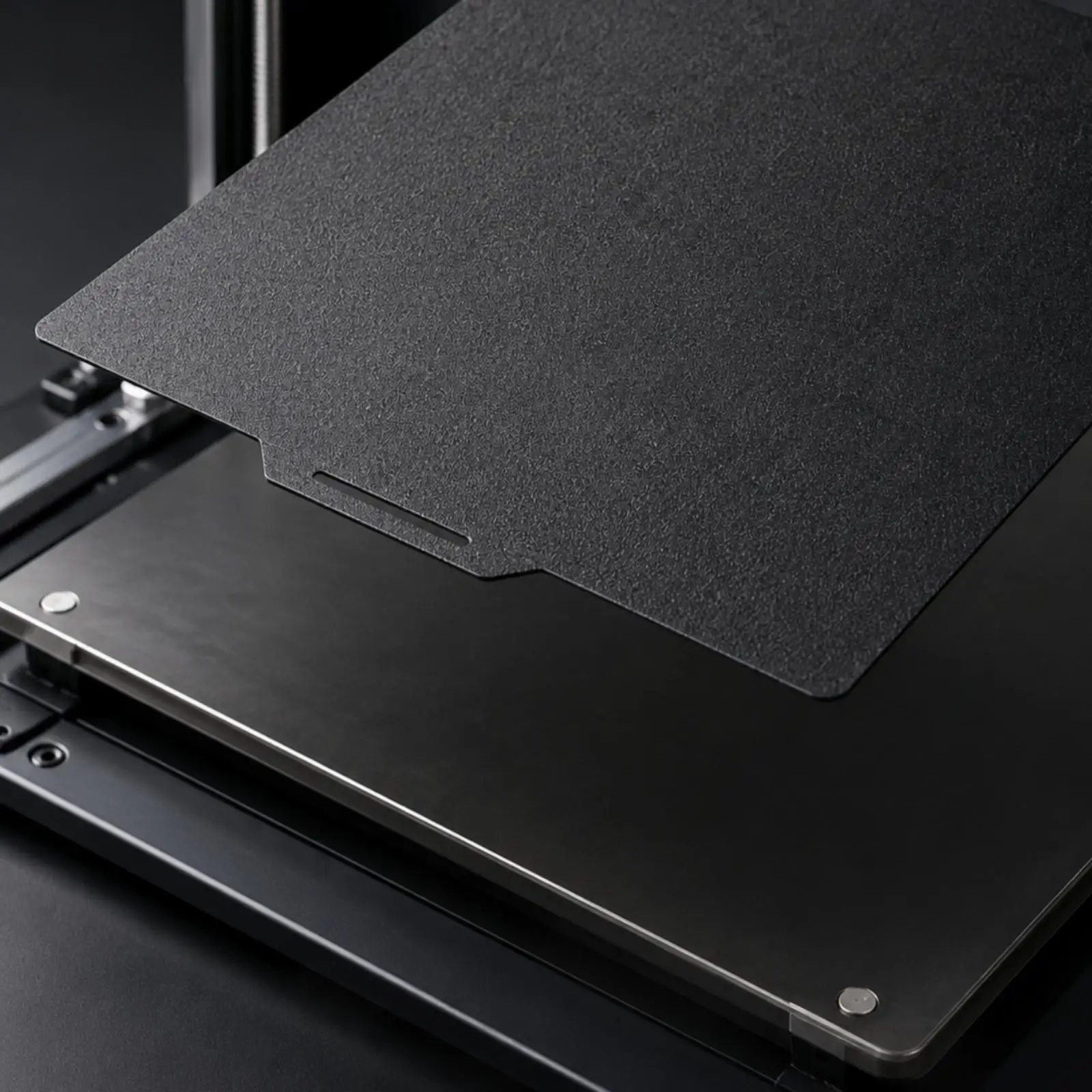 257x257mm PEI Build Plate with Alignment Tab Strong Adhesion Powder-Textured Steel Build Plate with Handling Slot Grippy PEI