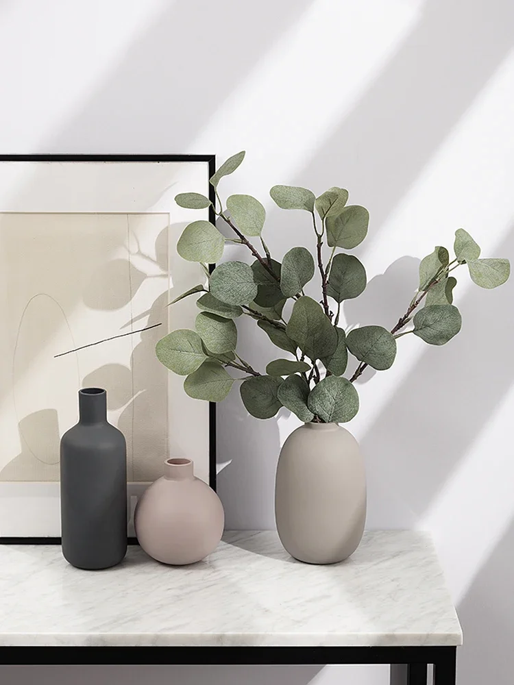 Nordic Glass Ceramic Vase, Dried Flower Pot, Hydroponic Systems, Desk Aesthetic, Wedding Room, Home Decoration Accessories