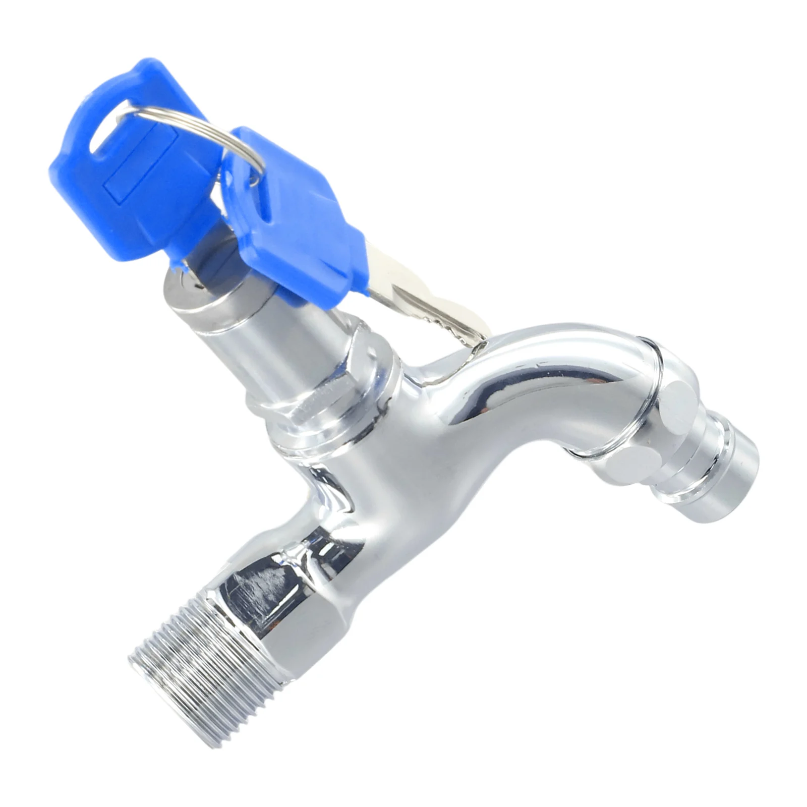 

For Public Places Household Faucet Lockable Metal Gasket Silver 1/2 \\\"male Thread For Car Wash For Home Mop Sink