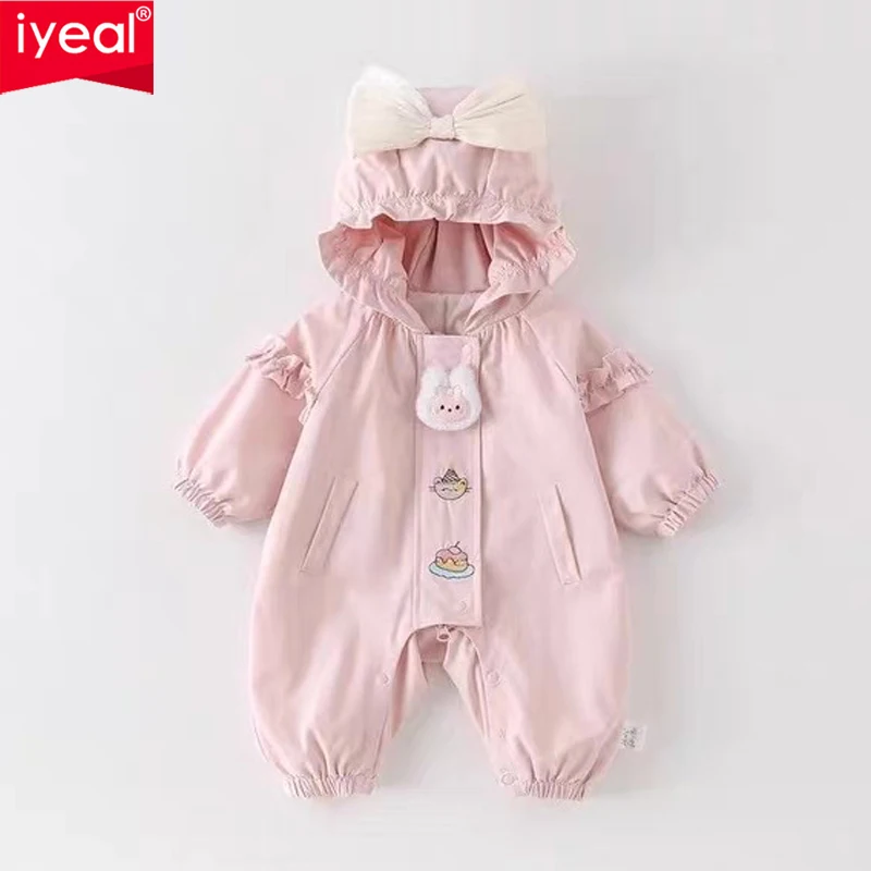 IYEAL Baby Girl Spring And Autumn Jumpsuit 2026 New Style Baby Sweet Princess Jumpsuit Fashionable Outdoor Wear