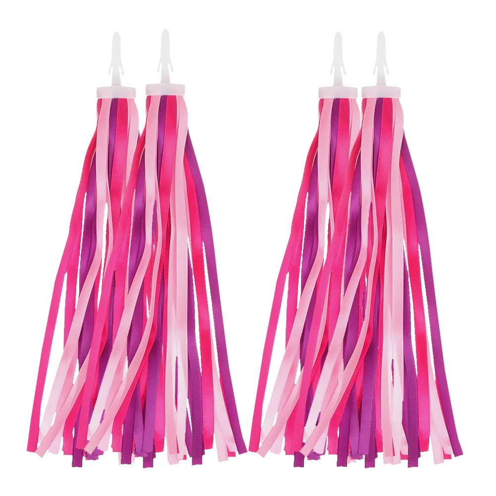 

4Pcs Kids Bicycle Streamers Lightweight Durable Handlebar Ribbons Easy Installation Enhanced Visibility Bike Tassel Decorations