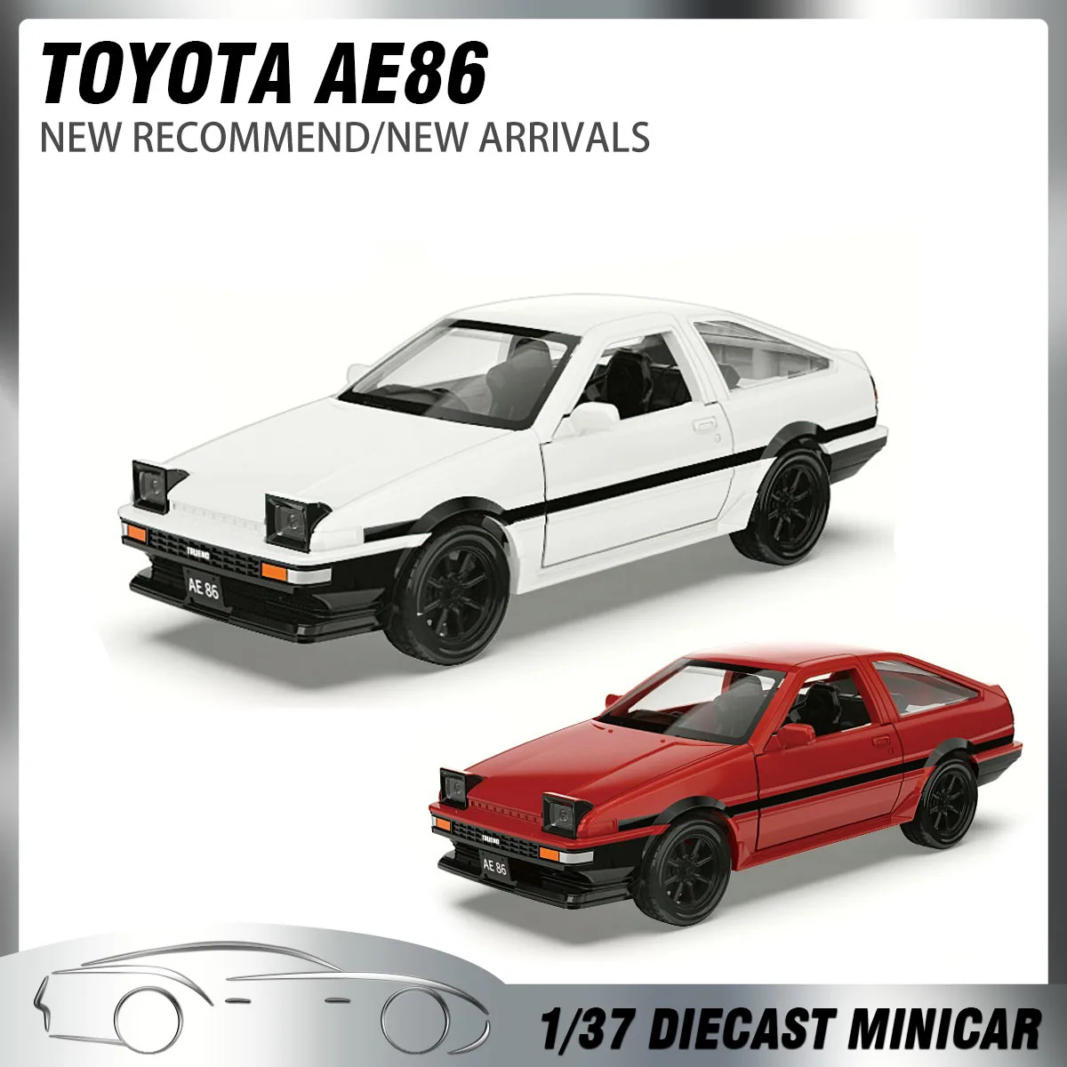 

1:37 Изысканная подвесная модель Toyota для Toyota Ae86 Классический автомобиль Статическая модель автомобиля из сплава Литая под давлением модель автомобиля Коллекция подарок
