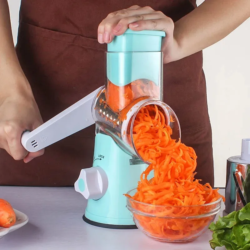 1pc Multifunctional Vegetable Fruit Slicer Grater Benchtop Drum Cutter Fast Even Shredder Kitchen Tool