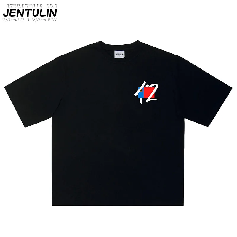 

Harajuku Pure Cotton 42 Братуха Men's T-shirt Punk Hip-Hop Men's Ladies National Flag Pattern Printed Y2K Gothic Loose Tops