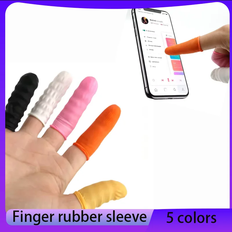 

5 Colors Disposable Fingertip Protective Gloves Natural Rubber Non-slip Anti-static Latex Finger Cot Fingertip Cleaning Tools