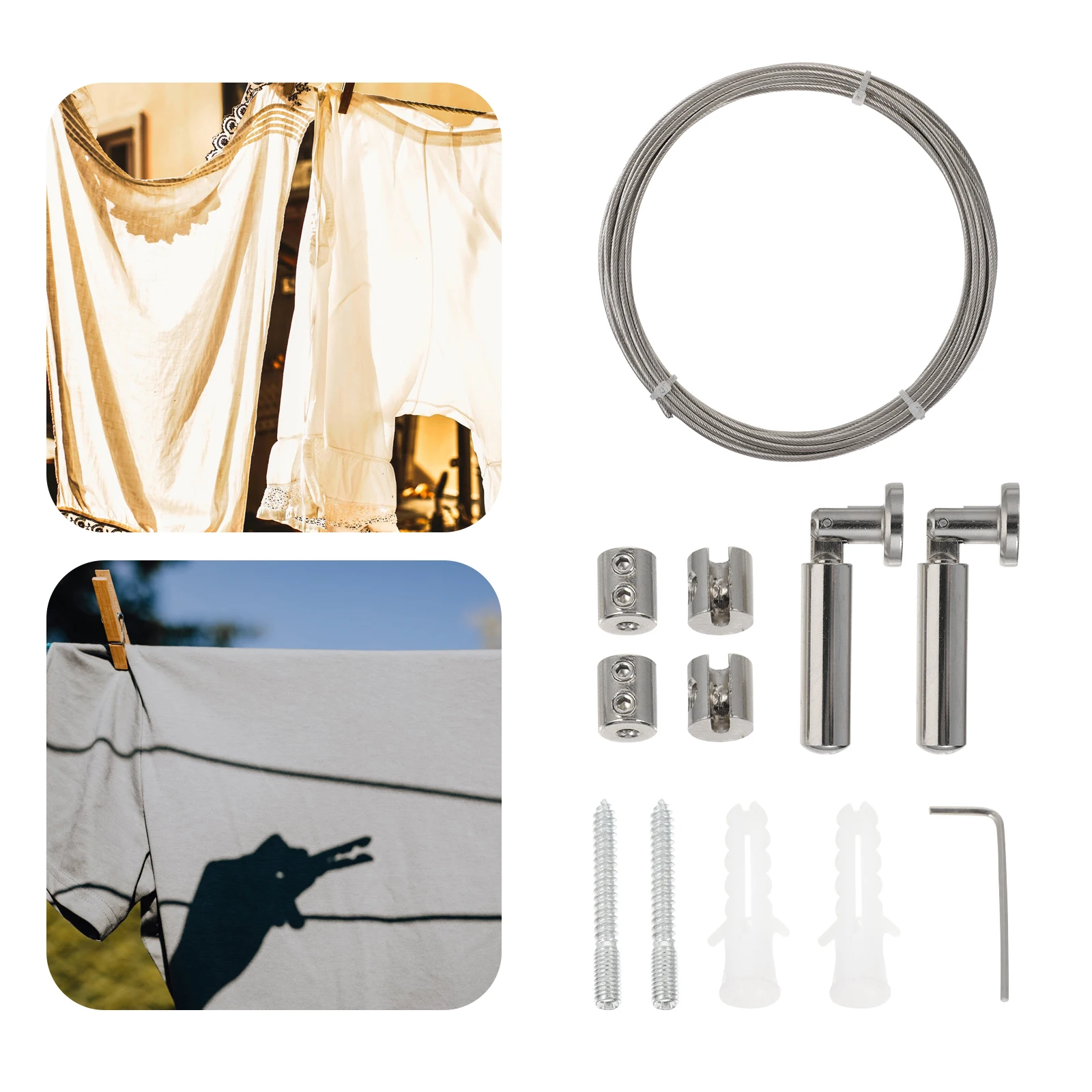 

Stainless 5M Curtain Wire Rod Clothes Hanging Rope Adjustable Length Clothes Hanging Rope Fits Anywhere