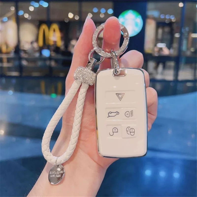

A+ TPU Car Remote Key Cover Case Keychain For Land Rover Freelander Velar Discovery