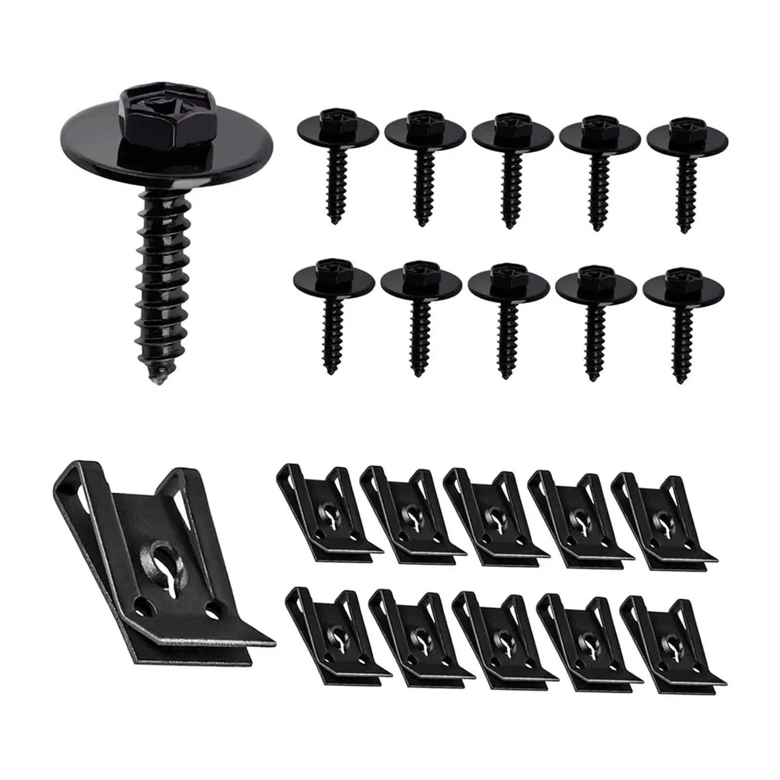 Durable Metal Fender Liner Head Screw Nut Kit Car Bumper Fasteners Shield Hex U Clips for Tool Kit Set Complete for Car