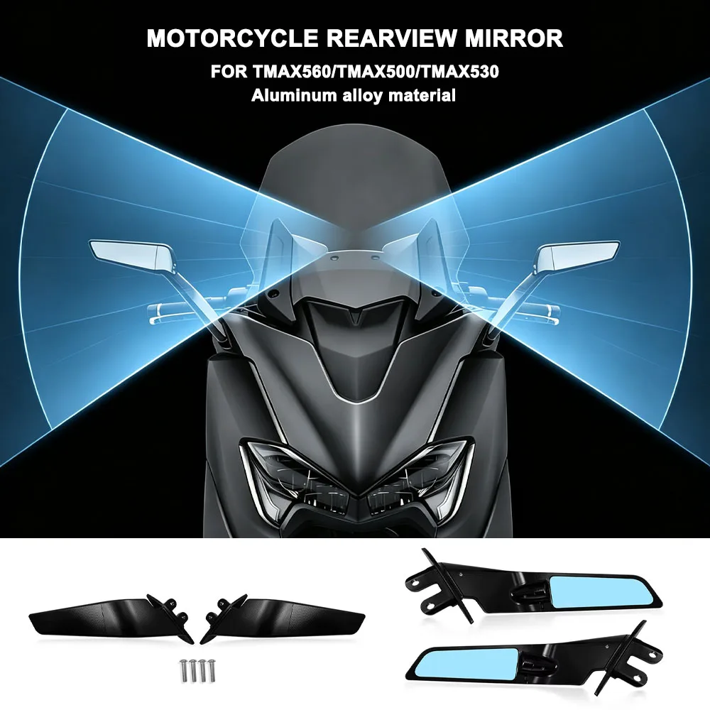 Motorcycle Rearview Mirror Invisible Rearview Mirror Sports Winglet Wind Wing For T-MAX 500 04-12 TMAX 530 12-19 T-MAX560 2020