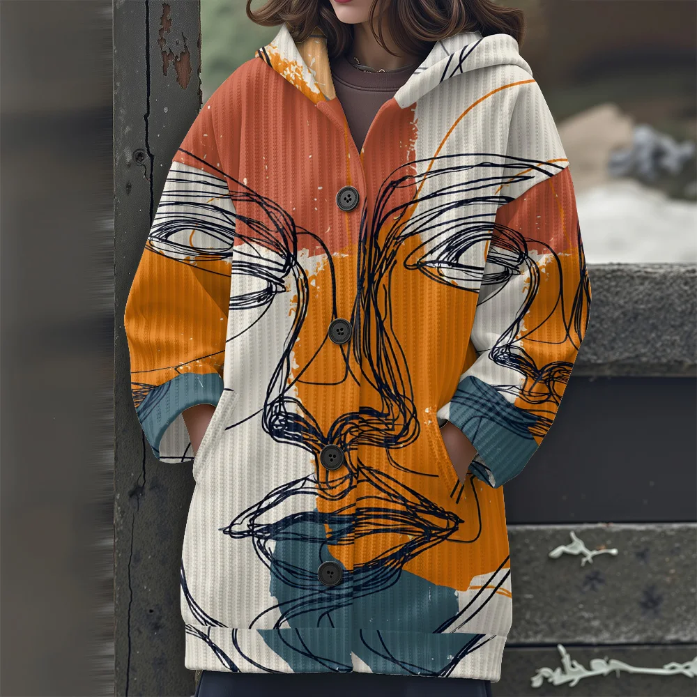 Abstract Geometry Long sweater colored geometry casual women's sweater 2025 New Women's  Long-sleeved sweater #1