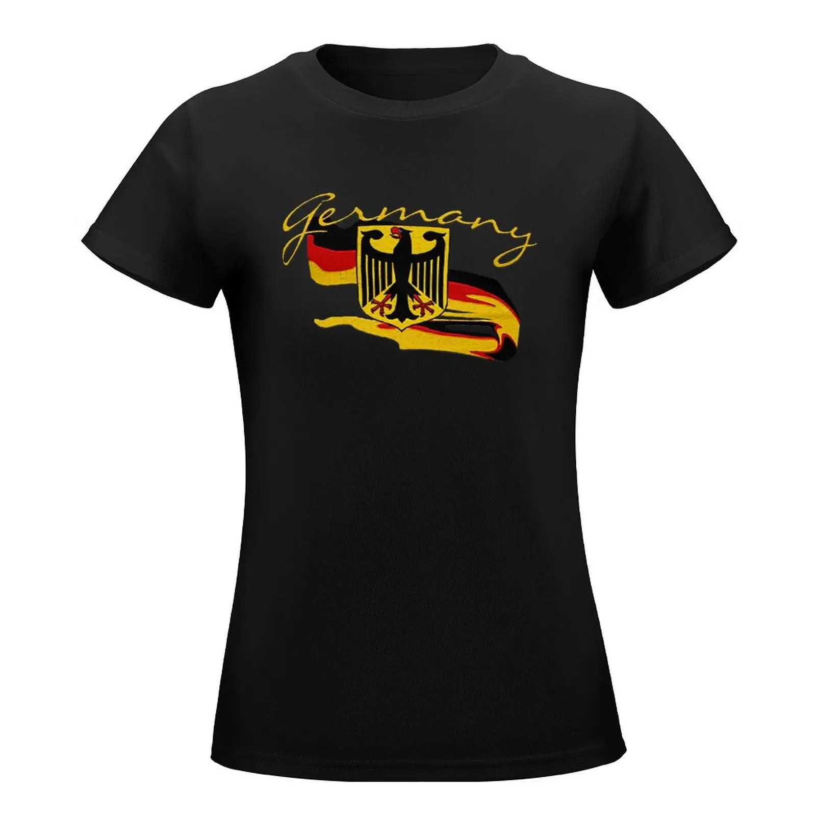 Abstract German Flag colors and Bundesrepublik Eagle T-Shirt oversized tops graphics oversized workout shirts for Women