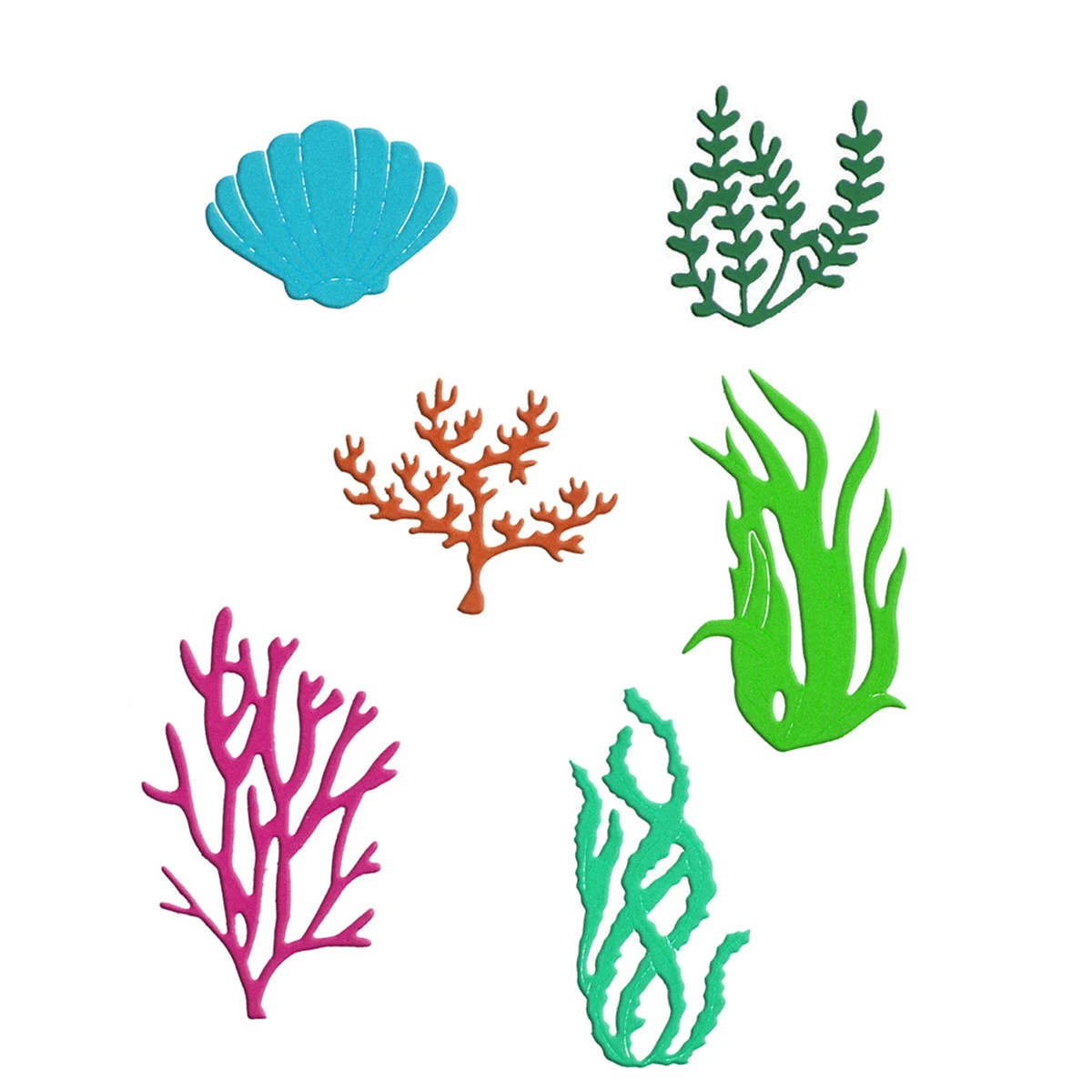 Sea Grass Coral Scallop Shell Seaweed Set Metal Cutter Cutting Dies Scrapbooking DIY Postcard Stencil Clip Art Album Decorating