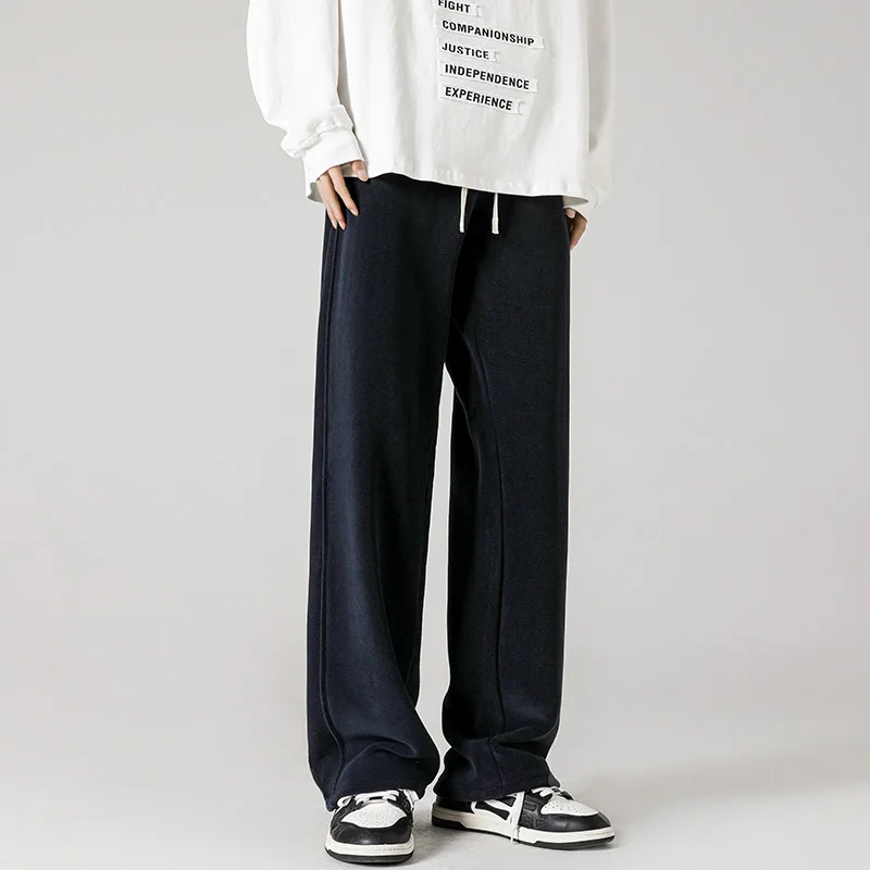 

Мужские спортивные брюки Comfort с плоским передом, однотонные, из высококачественной ткани, для бега, модные, с эластичным поясом, с высокой степенью растяжимости