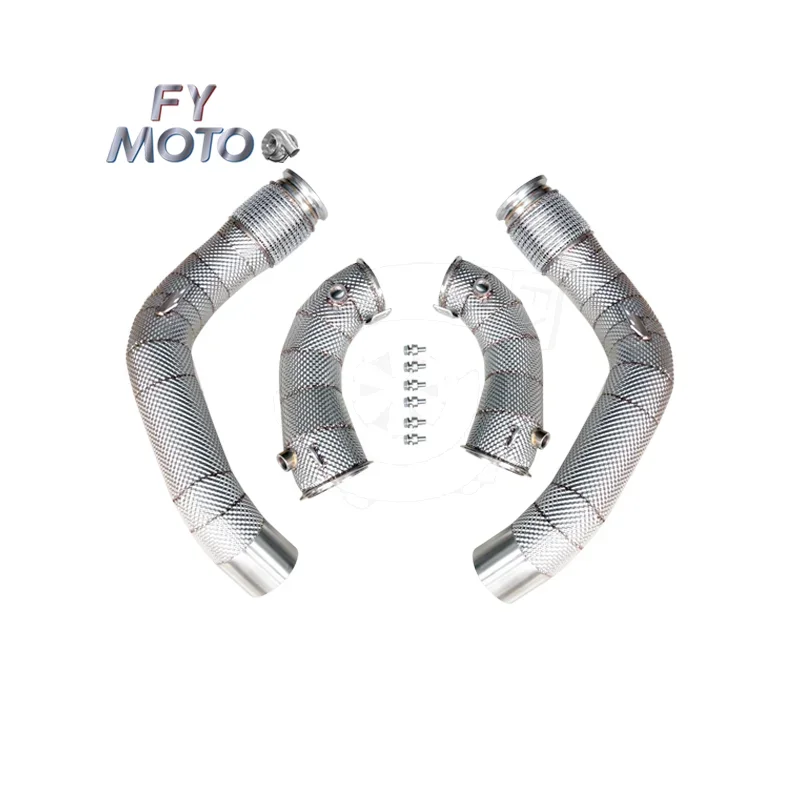 Exhaust Downpipe for BM W M5 F90 M8 F91/F92/F93 2017-2021 S63 Engine SS304 With Heat Shield