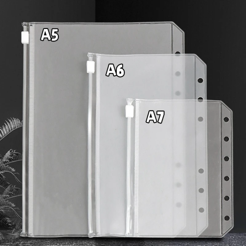 10pcs Zipper-Closure Pouch Transparent PVC Waterproof Triple-Size Notebook File Organizer Portable Travel Moisture-Proof