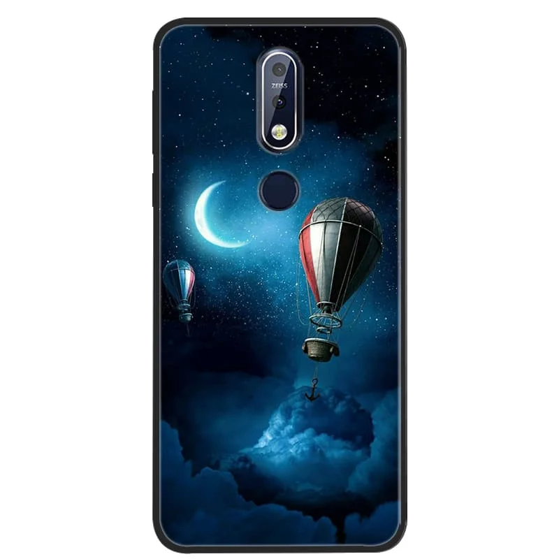 حافظة لهاتف نوكيا 5.4 من السيليكون الناعم غطاء خلفي للهاتف من البولي يوريثان الحراري لهاتف نوكيا 5.3 حافظة لهاتف نوكيا 5.1 Nokia7.1 Fundas Coque غلاف أسود