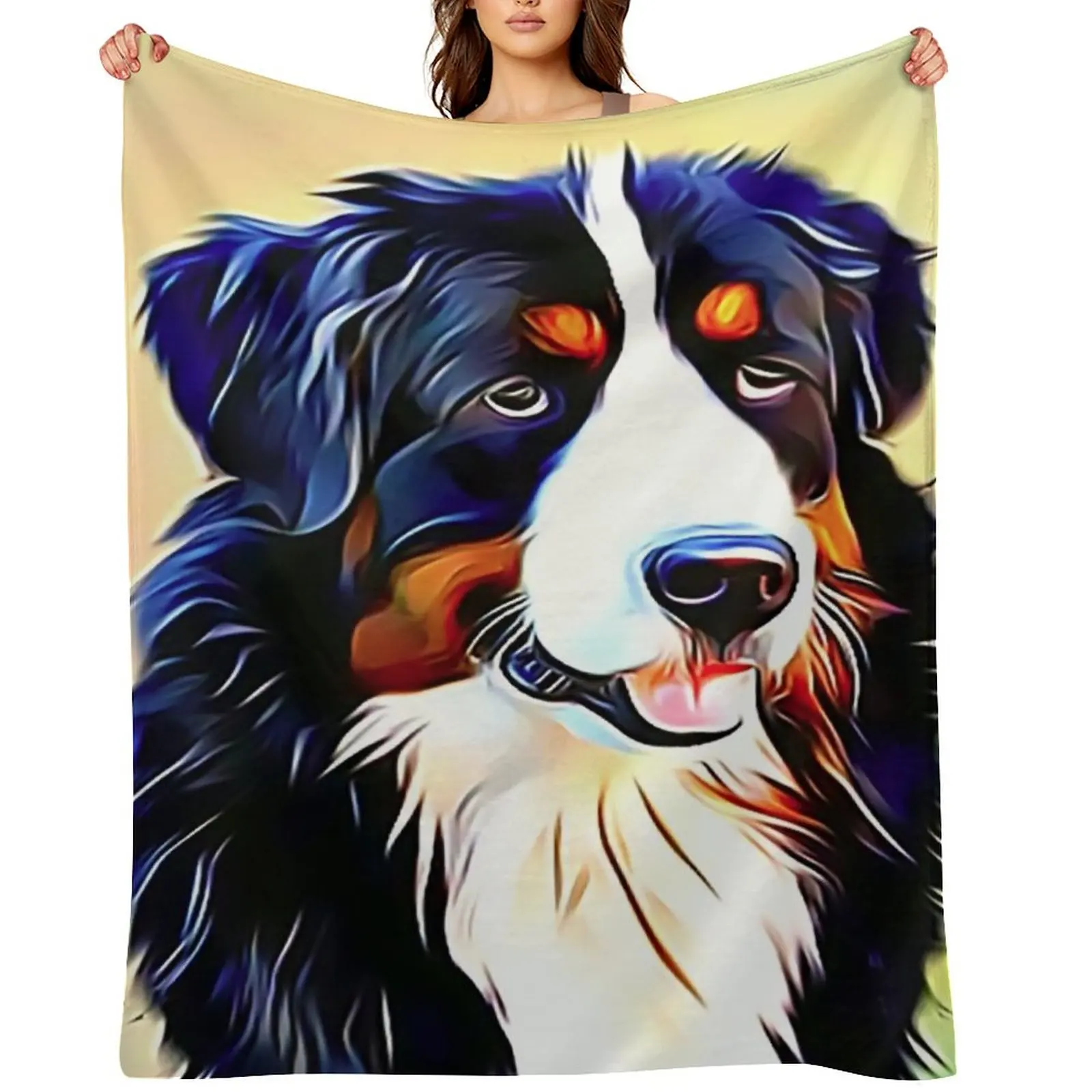 

The Bernese Mountain Dog Throw Blanket Picnic manga Kid'S Hairy Blankets