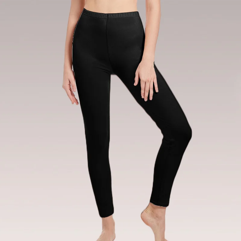 Immagine 4: Pantaloni termici autunnali e invernali caldi da donna Mutande strette da ragazza Pantaloni di cotone Leggings da interno sottili di grandi dimensioni da donna