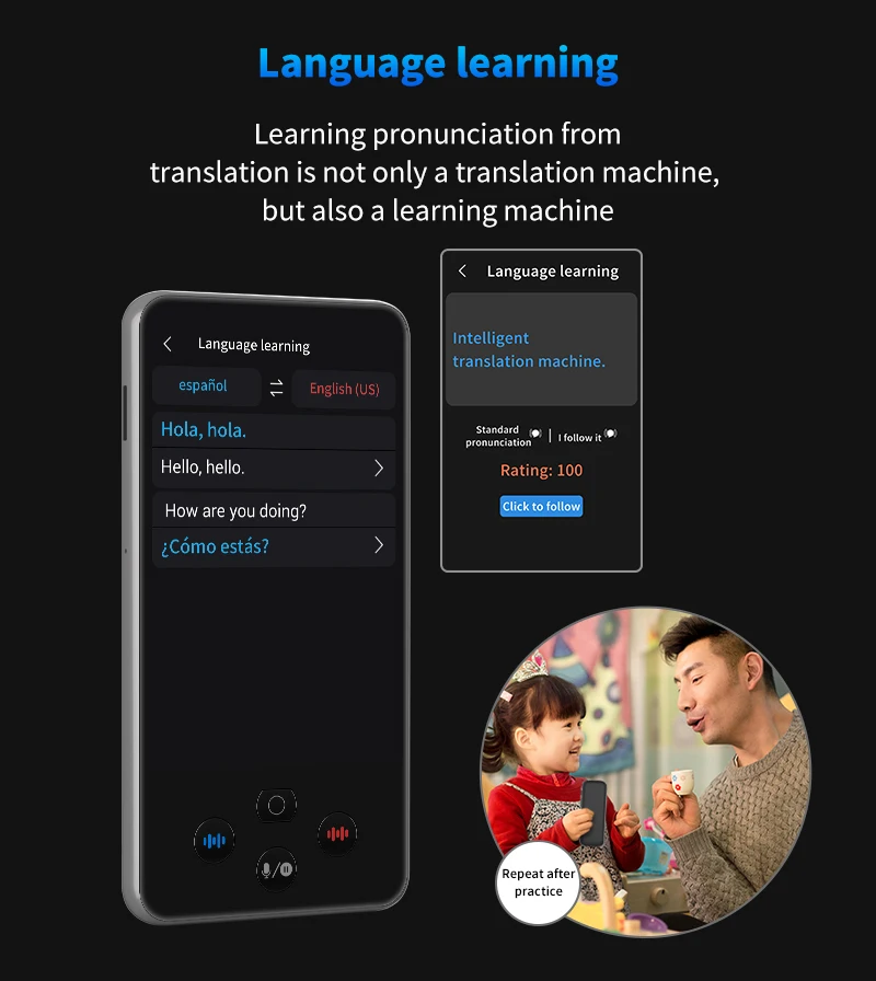 S85 Pro 4‑Inch Touch‑Screen Language Translator Device,138 Languages,Voice Video Recording,Offline Translation,8GB 2000mAh