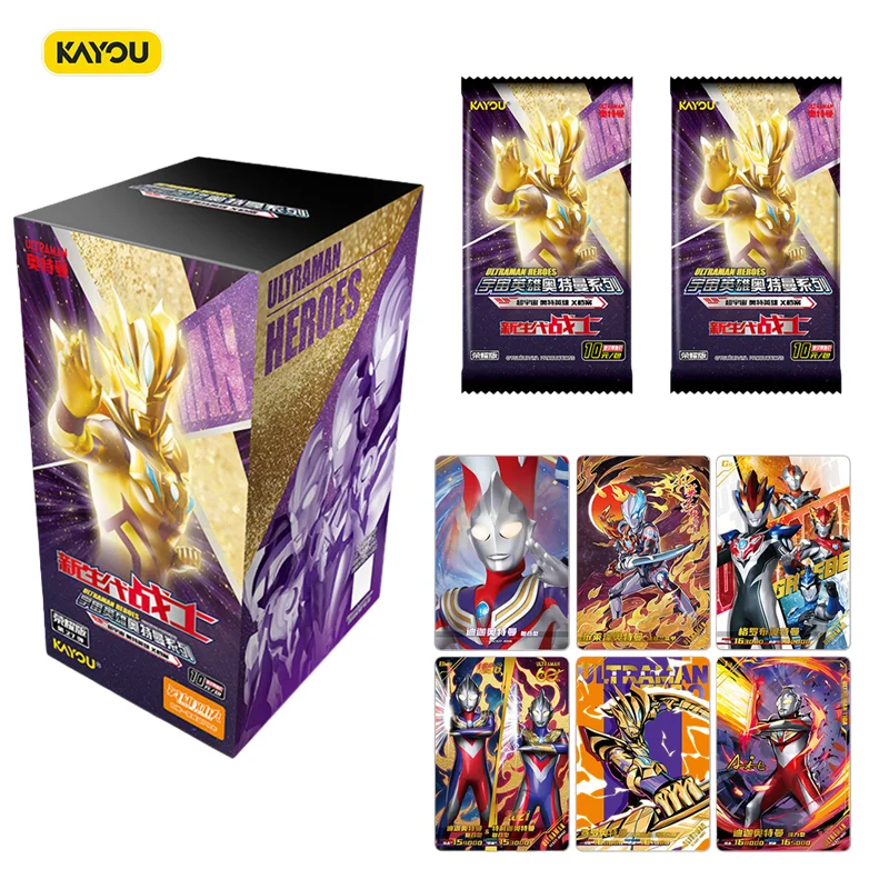 100% Genuine KAYOU Ultraman Glory Edition Wave 27 Booster Box Collectible Trading Cards Anime Character Game Cards Kids Gifts