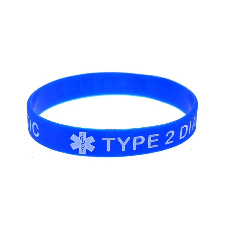 1 Stück/7 Stück Typ-2-Diabetiker-Silikonarmband Unisex Fitness-Gummiarmband Erwachsenengröße – Detail 3