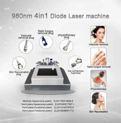 Newest 4 IN 1 980nm Laser-Vascular Removal Machine Diode Laser-980 Physiotherapy For Vascular And Spider Vein Removalpro