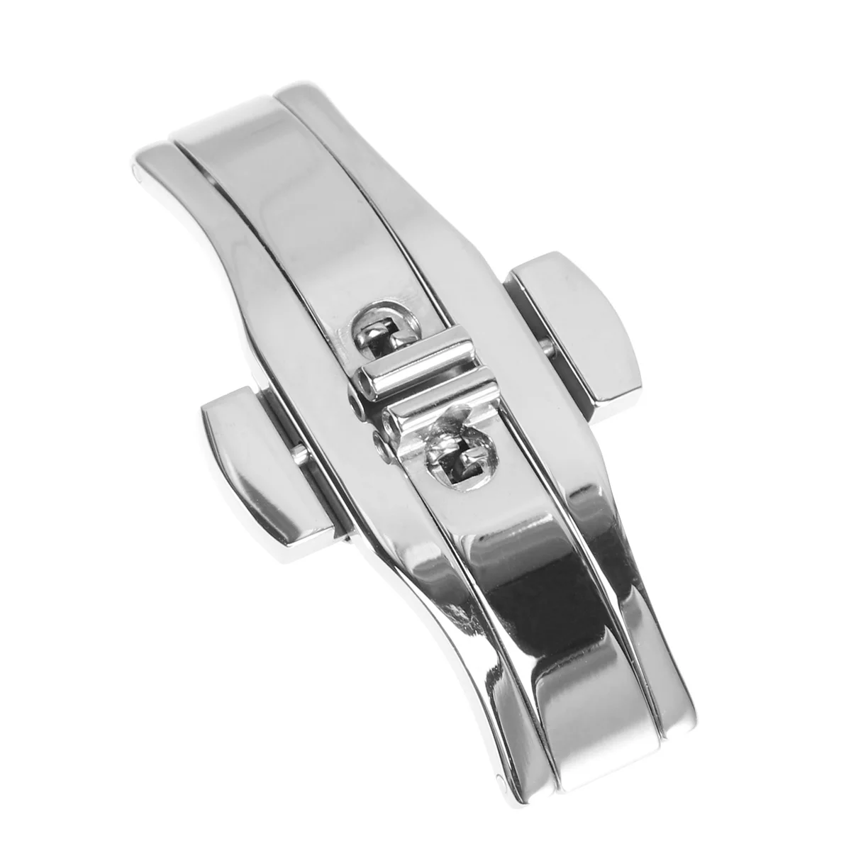 

18mm Watch Strap Push Button Clasp Stainless Steel Band Butterfly Buckle