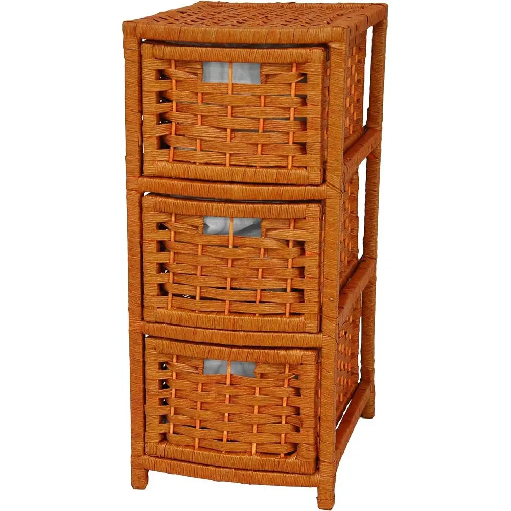 

Oriental urniture 25" Natural iber Ocnal ey Chest, 3 Der