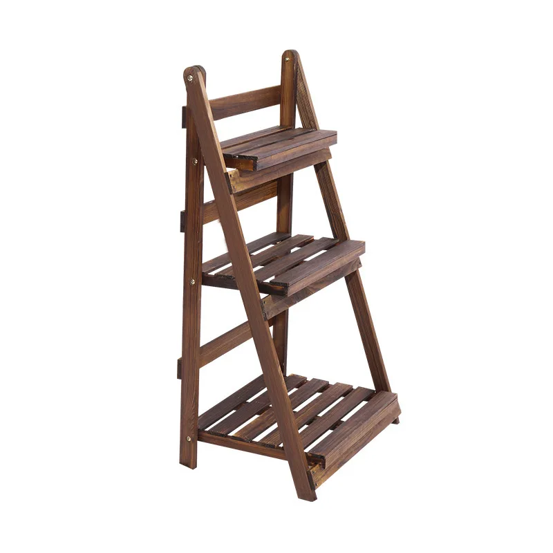 

Shelf Folding preservative wood succulent figure floor flower pot frame