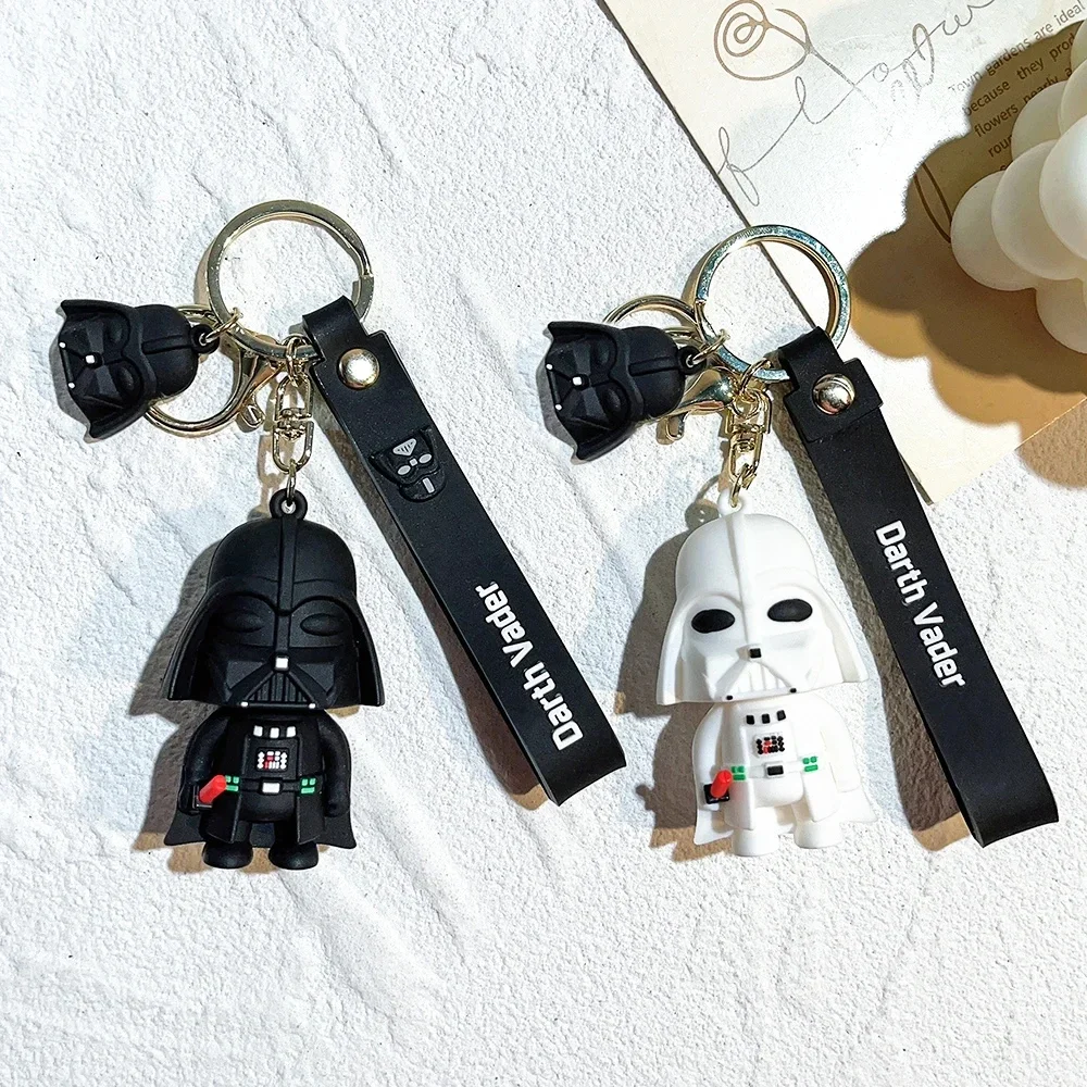 Disney Star War Keychains Darth Vader Pendant Car Key Chain Black White Cartoon Keyring Phone Bag Ornament Jewelry Gifts image 2