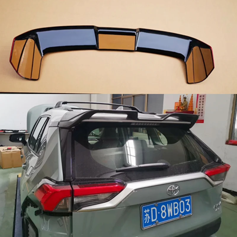 

For 2019 2020 New Toyota RAV4 Spoiler High Quality ABS Material Car Rear Wing Lip Spoiler by Primer Color