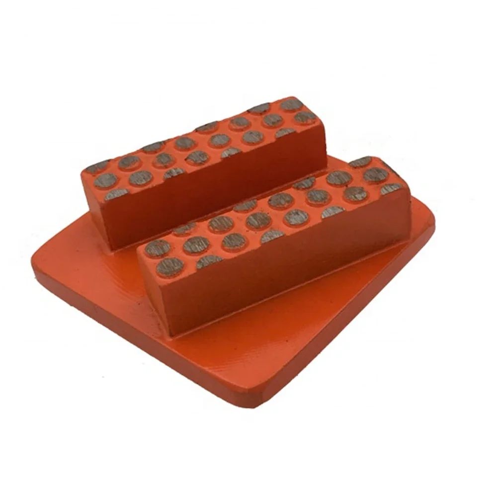 Due segmenti di macinazione grezzi Cuscinetti per pavimenti Redi Lock Shoes Disco diamantato per colla epossidica 9 pezzi