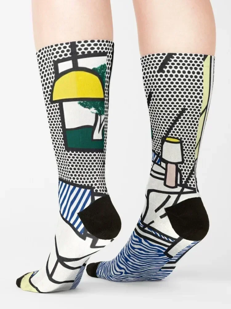Interior with mobile by roy lichtenstein Socks Lots retro hiking Crossfit Socks Girl Men's