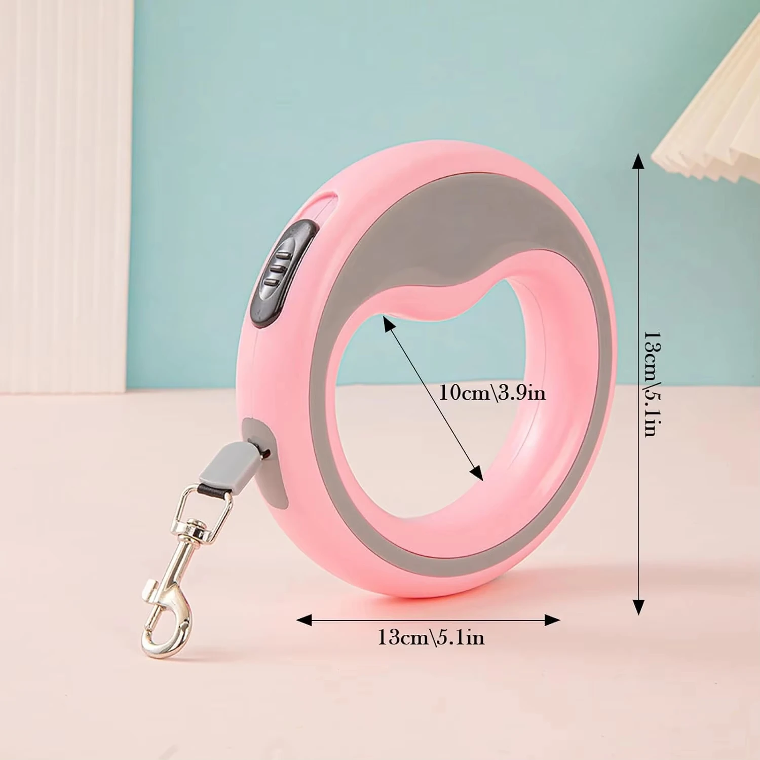 Retractable Dog Leash Heavy Duty Extendable Nylon Tape Dog Lead One Handed Brake & Lock Tangle Free Design for Small Medium Dogs