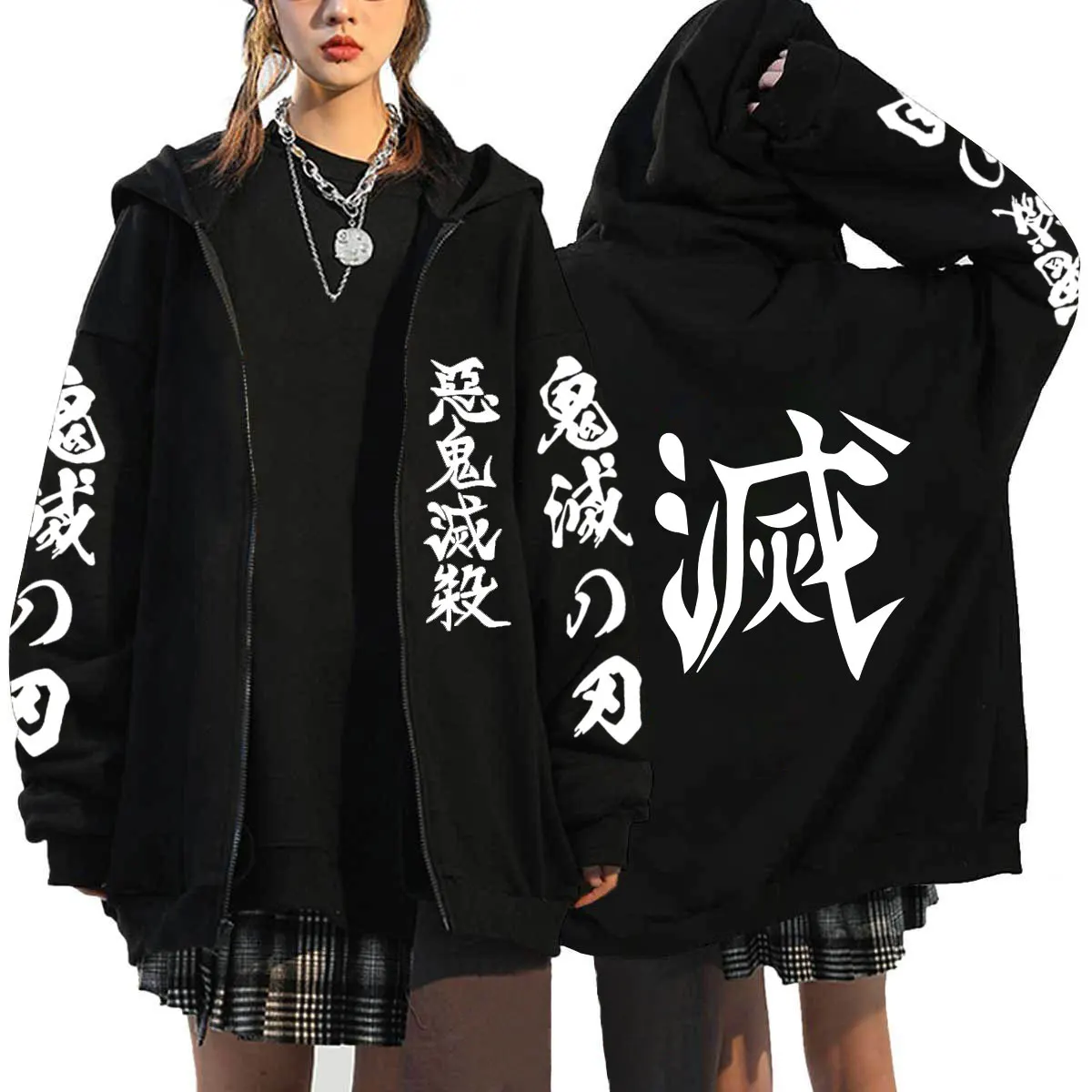 2022 Streetwear Anime Demon Slayer Hoodie Sweatshirts Cosplay Autumn Winter Casual Fashion Mens Women Zipper Hoodies Coat Tops