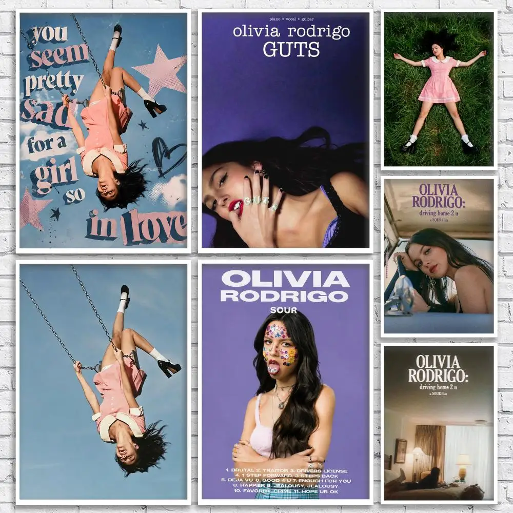 Singer O-Olivia R-RodrigoS Poster Modern Aesthetic Wall Art Print Trendy Bedroom Home Decor Gift