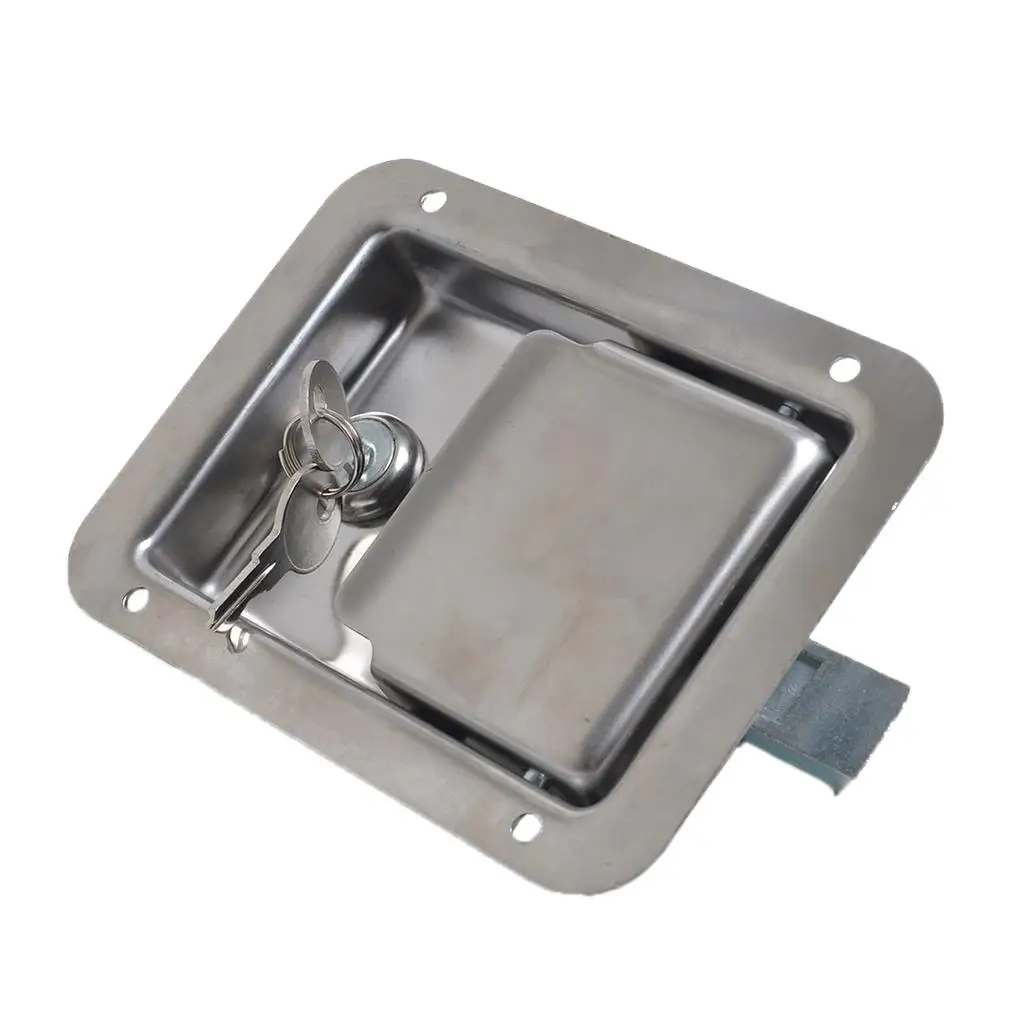 

1 Set Paddle Handle Lock Door Latch Heavy Duty Flush Mount With Key for Car Truck Trailer RV Electrical Cabinet Toolbox Etc
