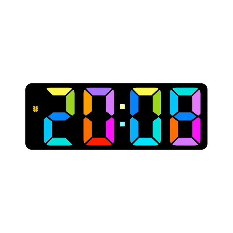 RGB Color Changing Smart Alarm Clock with Date Display, 12/24H Format, 4-Level Brightness Adjustment, Creative Wall/Desk Clock