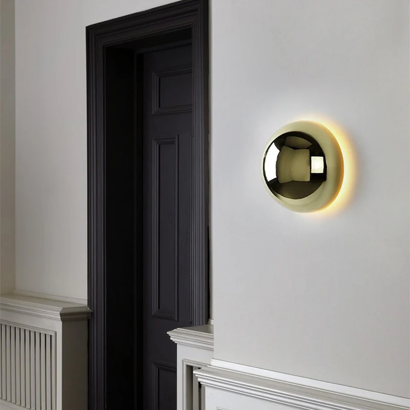 

Nordic LED Wall Lamp For Living Room Study Lighting Modern Simple Corridor Solar Eclipse 85-265V Bedroom Bedside Wall Lights