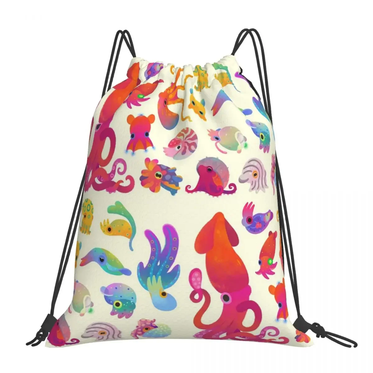 Cephalopod - Pastel Backpacks Portable Drawstring Bags Drawstring Bundle Pocket Sports Bag BookBag For Travel Students