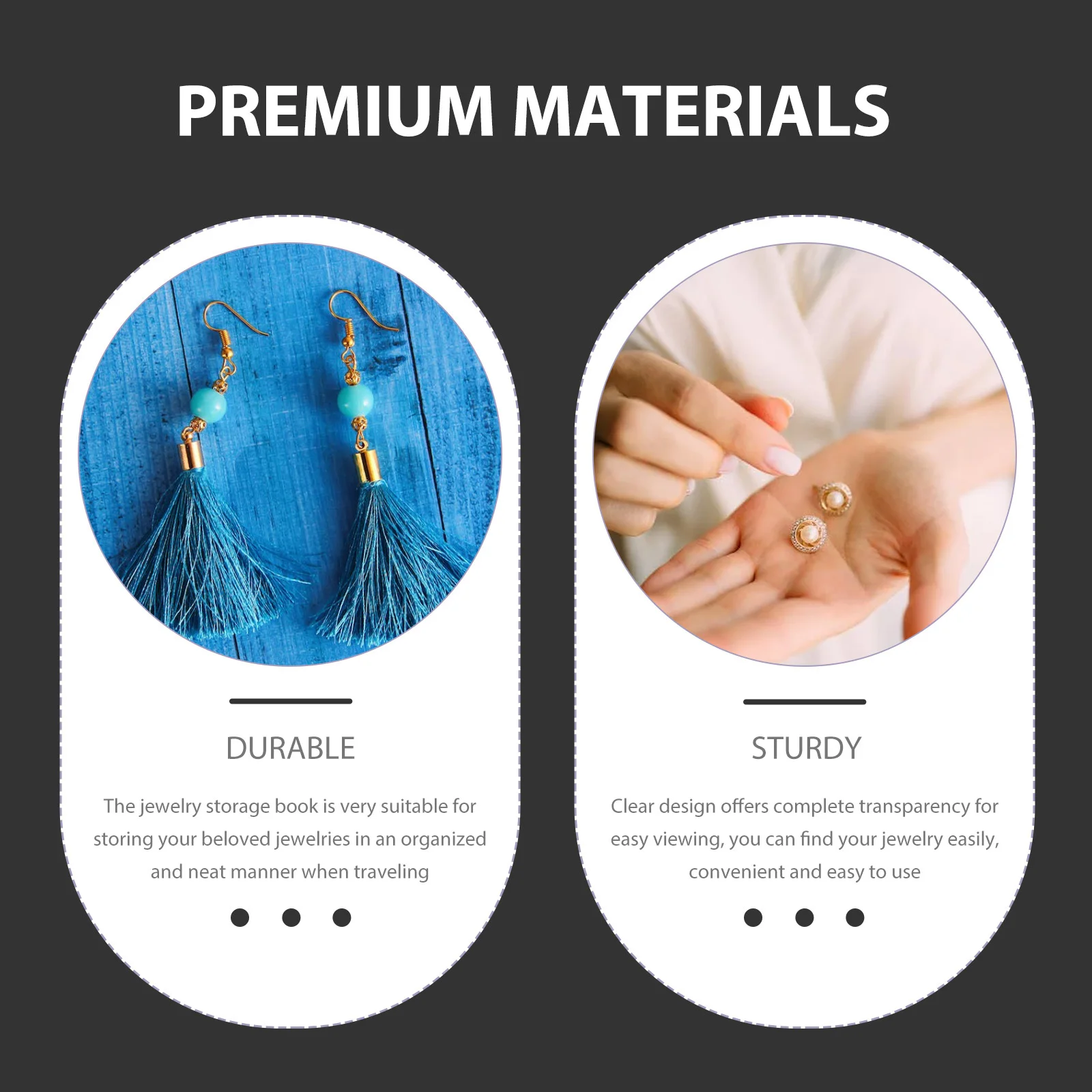 

1 set 1 Set Jewelry Storage Book 20 Inner Sheets Clear Transparent Organizer Travel Earring Necklace Ring Bag Portable Jewelry