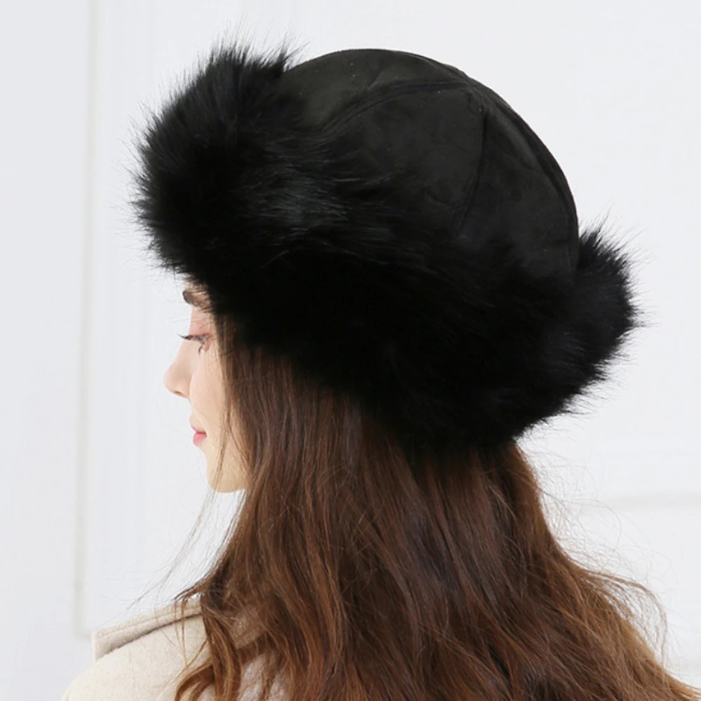 HT2849 Bombermütze Neue Dicke Warme Kunstfell Russische Mütze für Männer und Frauen Wildleder Wintermütze mit Ohrenklappen Damen Schneemütze Russische Uschanka-Mütze – Detail 13