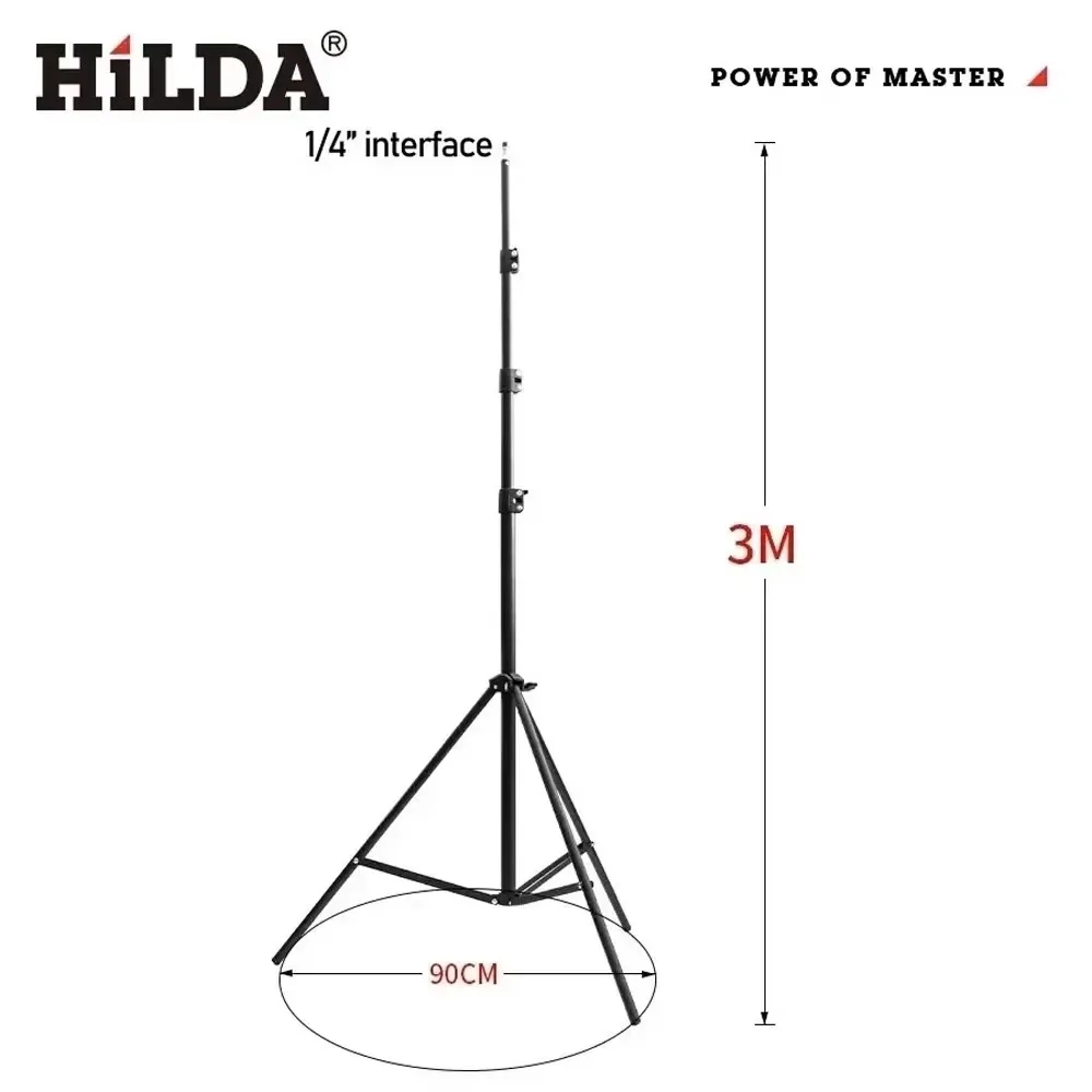 Image of HILDA 3M Stativ für Laser-Nivelliergeräte, höhenverstellbares Metall-Fotografie-Stativ mit 1/4-Zoll-Schraube für Laser-Nivelliergeräte