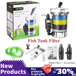 Aquarium Filter Ultra-quiet External Aquarium Water Pump Filter Barrel Fish Tank Filtro Aquario 110V-220V / HW-602 / HW-603